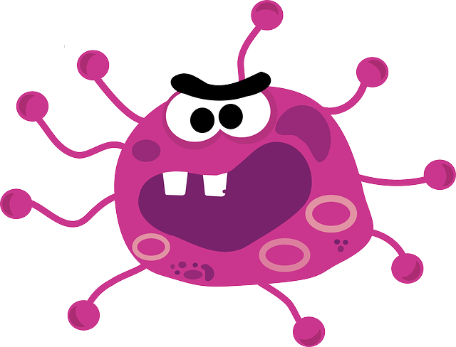 Germ, Bacillus, Angry, Fight, Against, Illness - Virus Clipart (640x488)