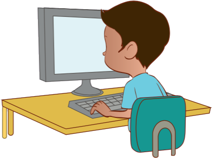 More From My Site - Niño Con Una Computadora Png (458x354)