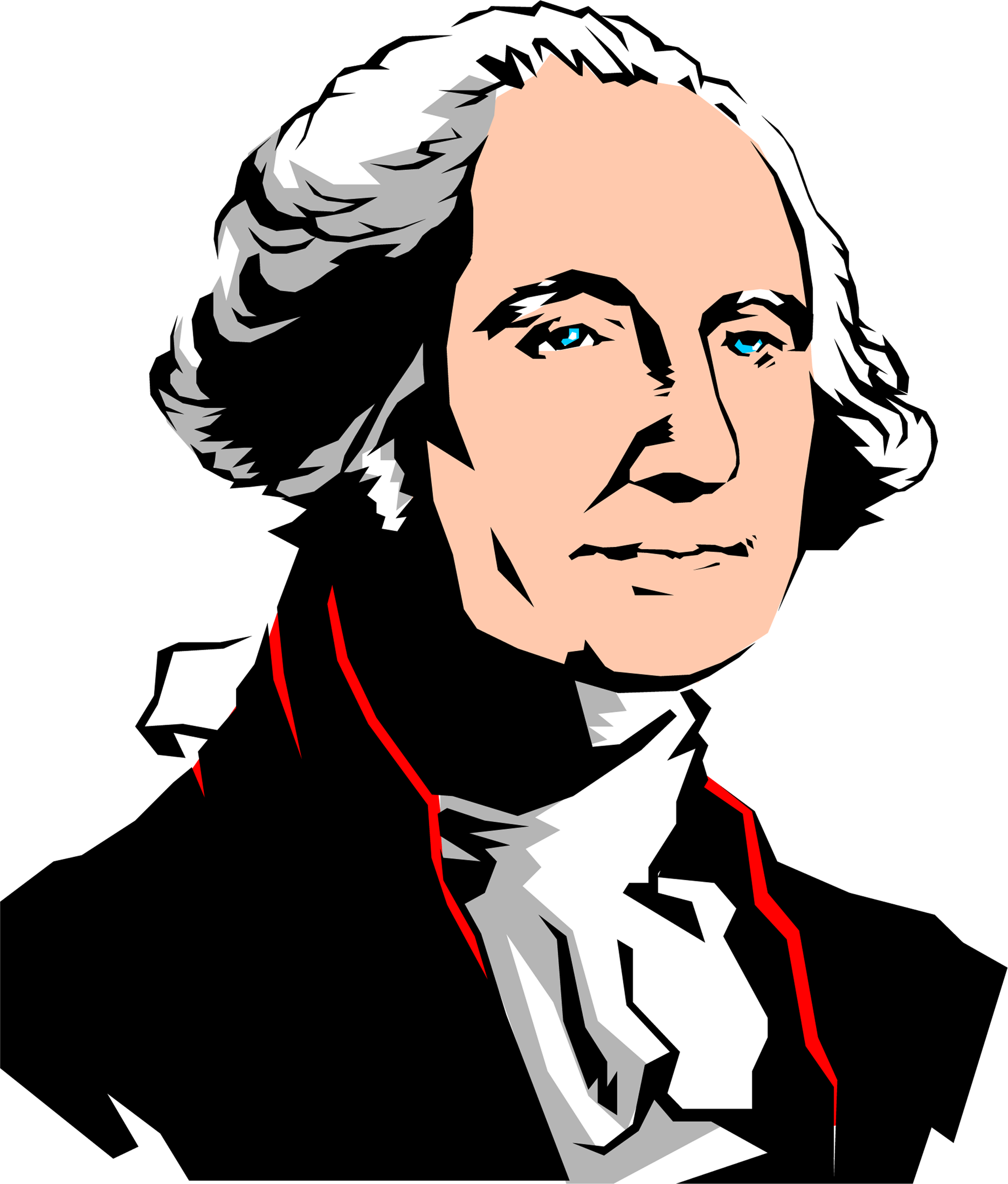 George Washington Silhouette Clipart - Cartoon Image Of George Washington (2043x2400)