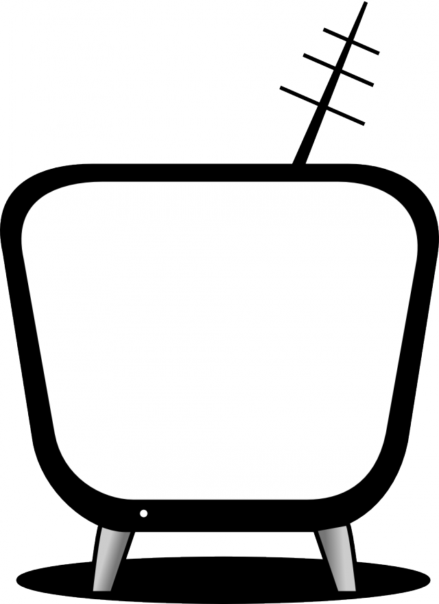 Chrisdesign Comic Tv Black White Line Art Coloring - Tv Clip Art (640x880)