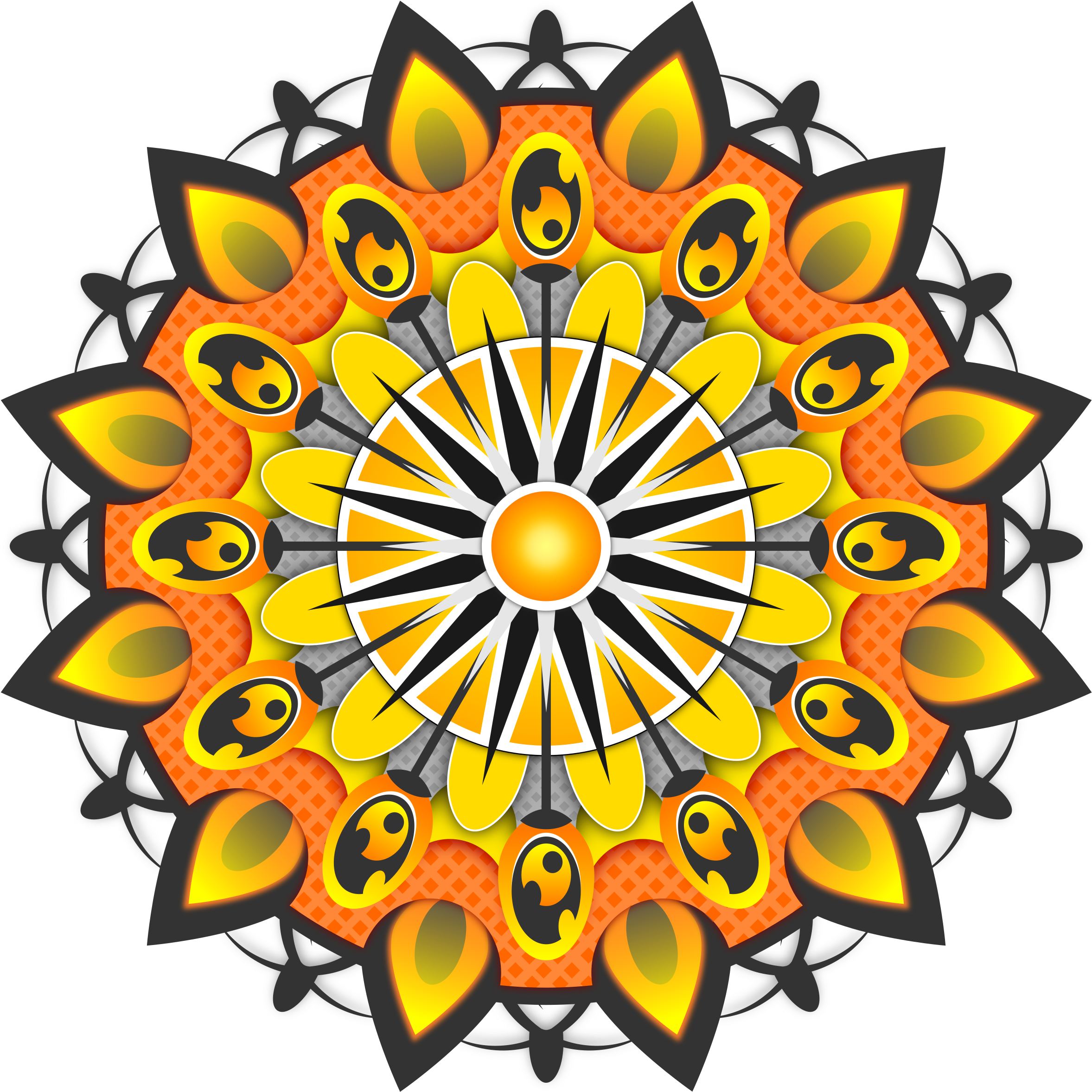 Free Mandalas Clip Art - Livre De Coloriage: Patrons De Libérer Le Stress [book] (2400x2400)