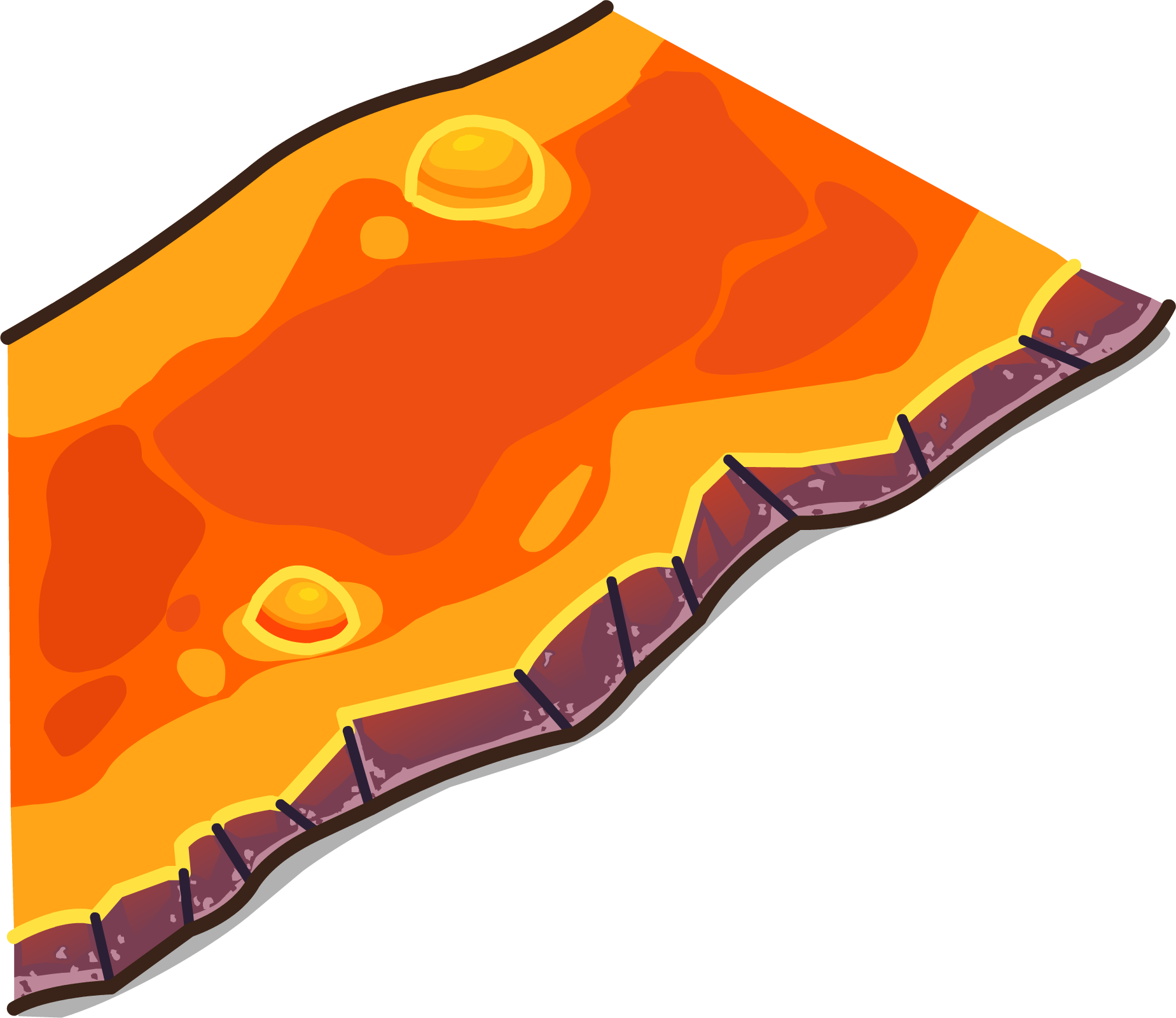 Lava Flow Sprite 004 - Lava Flow Gif Clipart (1849x1600)
