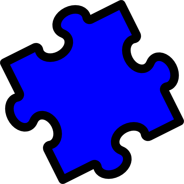 Bright Blue Puzzle Piece Clip Art At Clker - Puzzle Piece In Clipart (600x600)