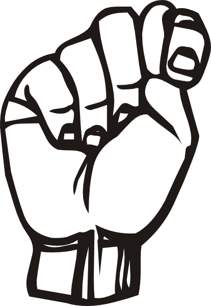 Asl Alphabet Cliparts - Bathroom Sign Language Symbol (414x599)