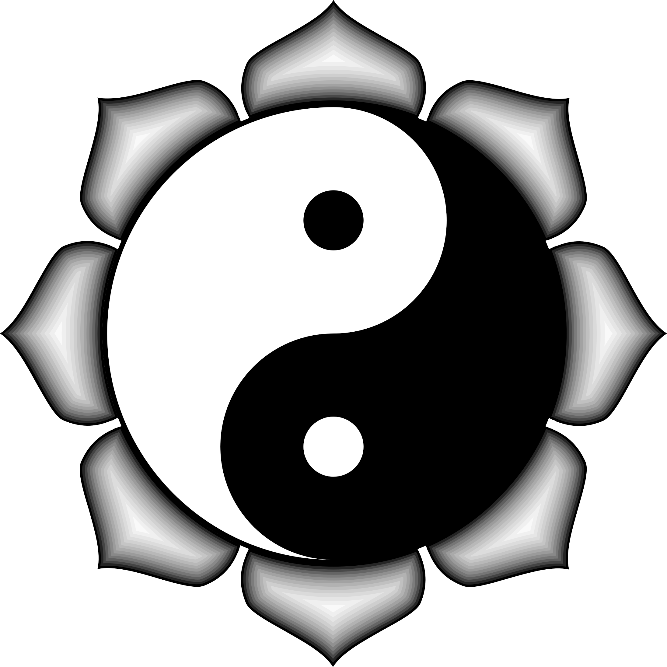 Simple Yin Yang Clip Art Medium Size - Gambar Yin Dan Yang (2192x2192)