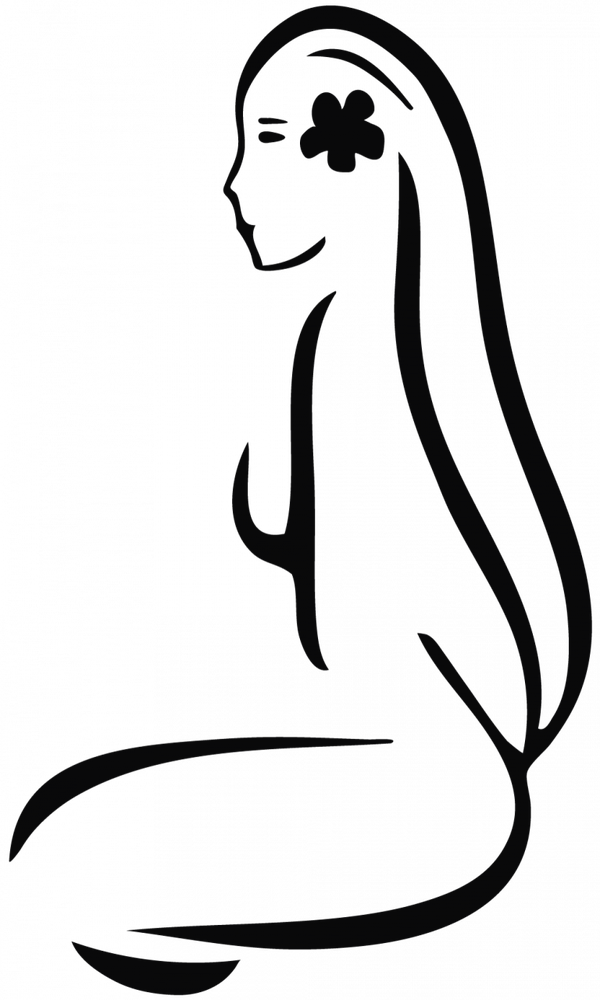 Hawaiian Girl Sticker - Hawaiian Lady Sticker (600x1000)