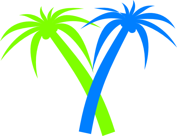 Palm Tree Clip Art Transparent Background - Neon Palm Tree Clip Art (600x462)