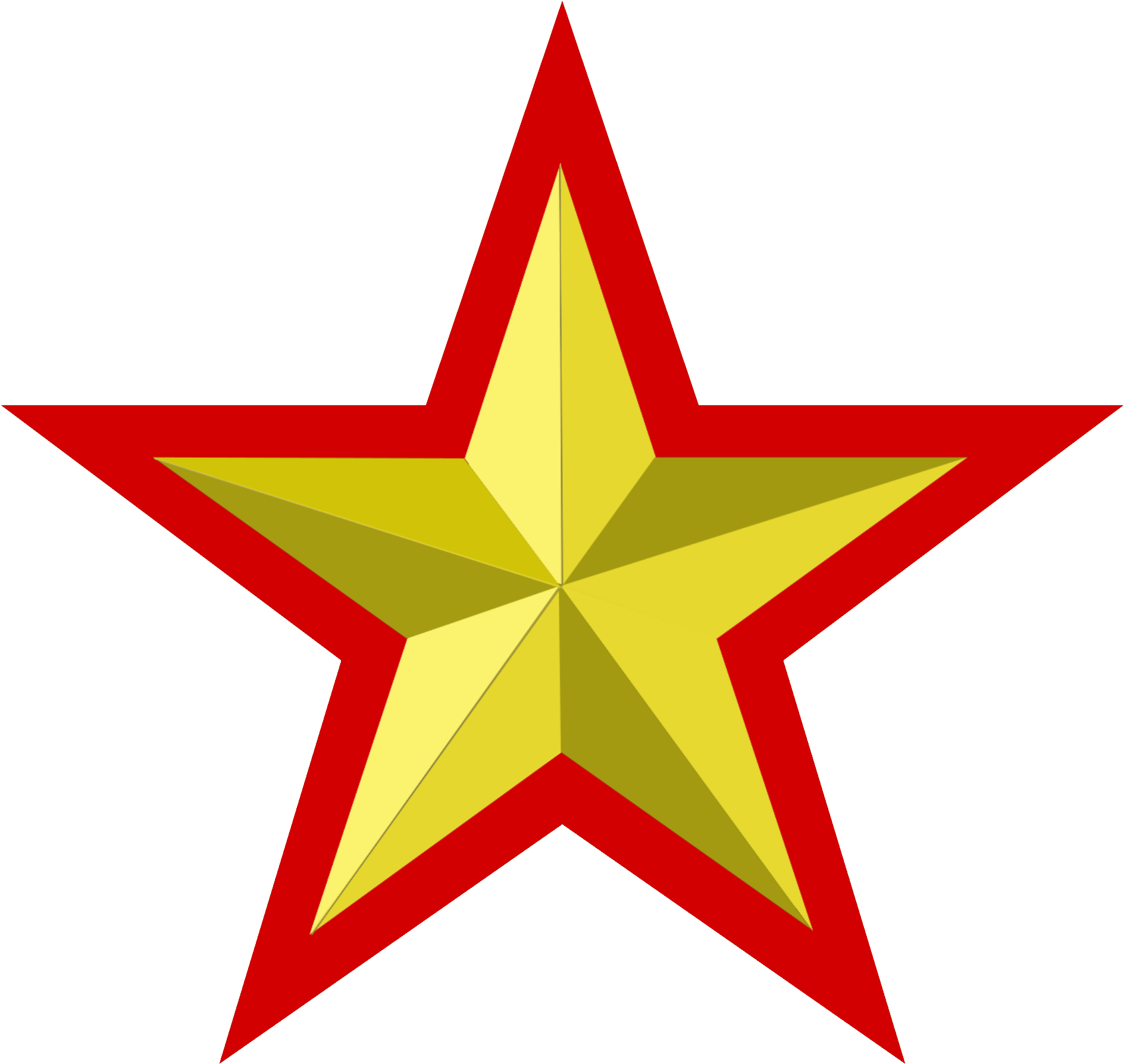 Description Golden Star With Red Border Png Hc364l - Red And Yellow Star (2000x1833)