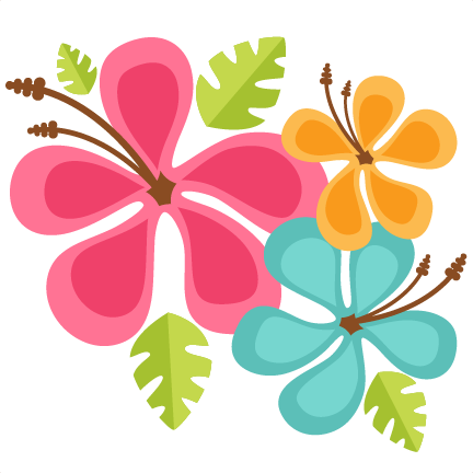 Hawaiian Flowers Scrapbook Cut File Cute Clipart Files - Hawaiian Flowers (432x432)