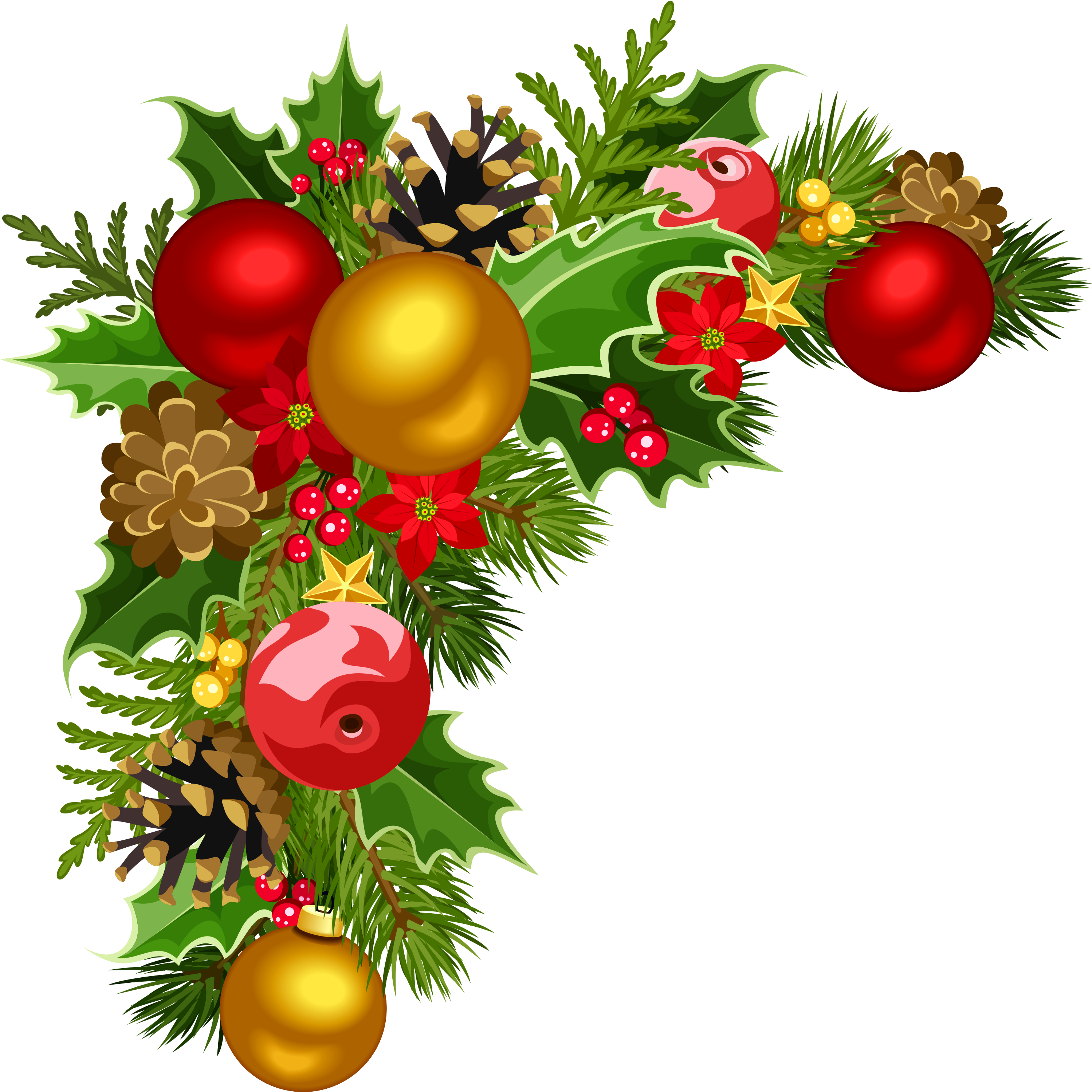Decor Clipart - Xmas Decorations In Png (3075x3089)