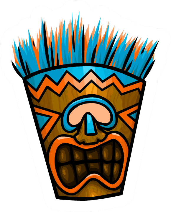 Tiki Mask Pin - Hawaiian Tiki Mask Png (716x716)