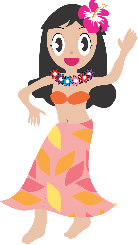 Medium Image - Clipart Of Hawaiian Hula Dancers (1350x2394)