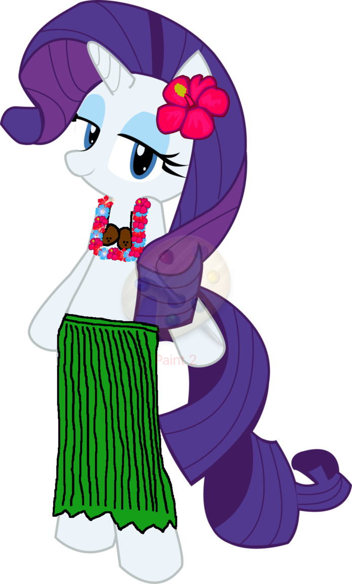 Rarity Dressed As A Hawaiian Hula Girl By Julieaignerclarkfan - Hula (694x1151)