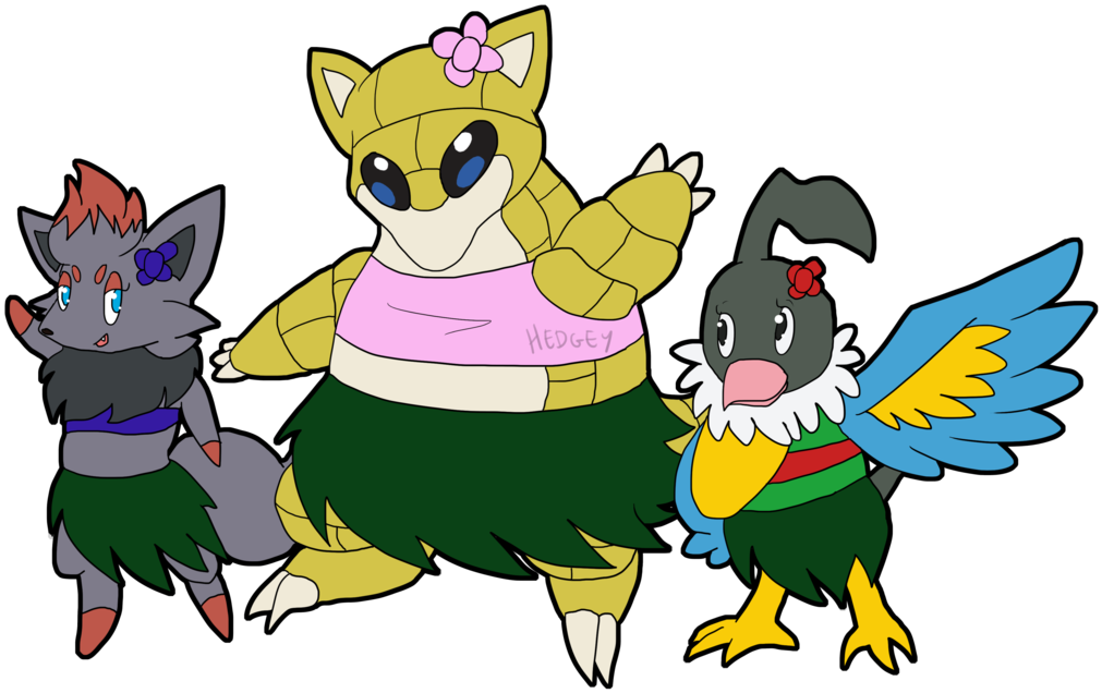 Hula Pokemon By Hedgey - Cartoon (1024x659)