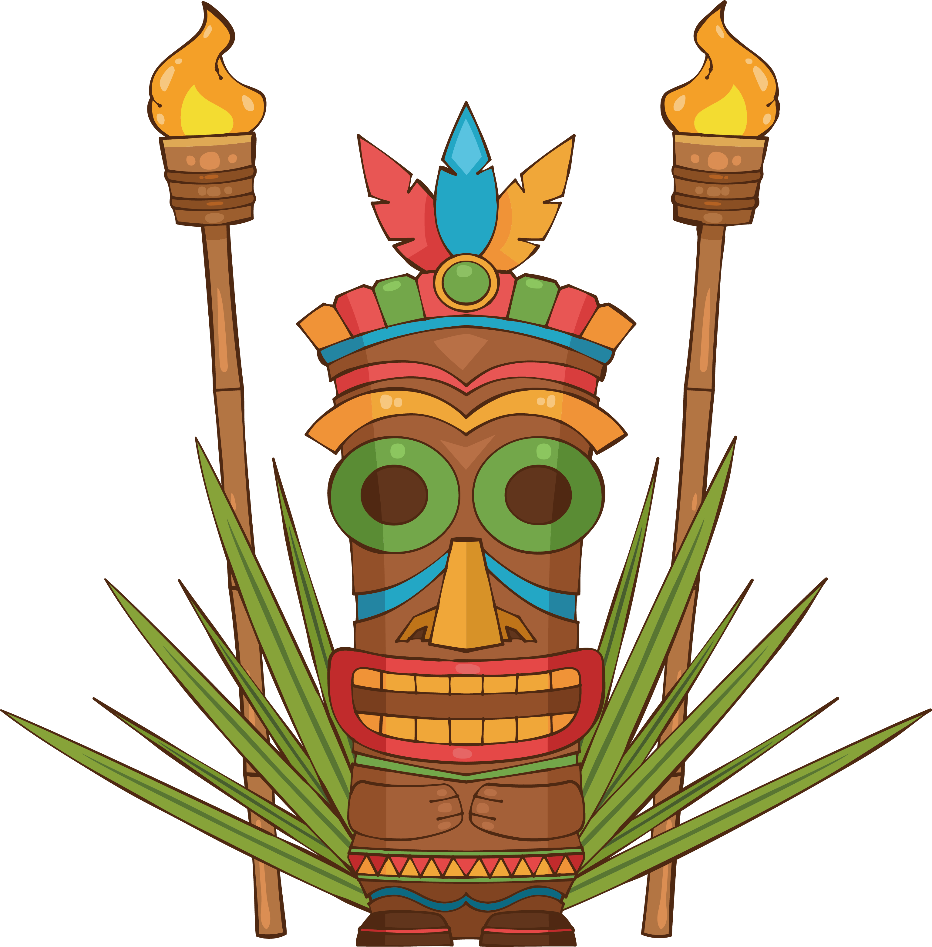 Hawaii Tiki Funcandi Jungle Run - Hawaiian Tiki Mask Png (3073x3125)