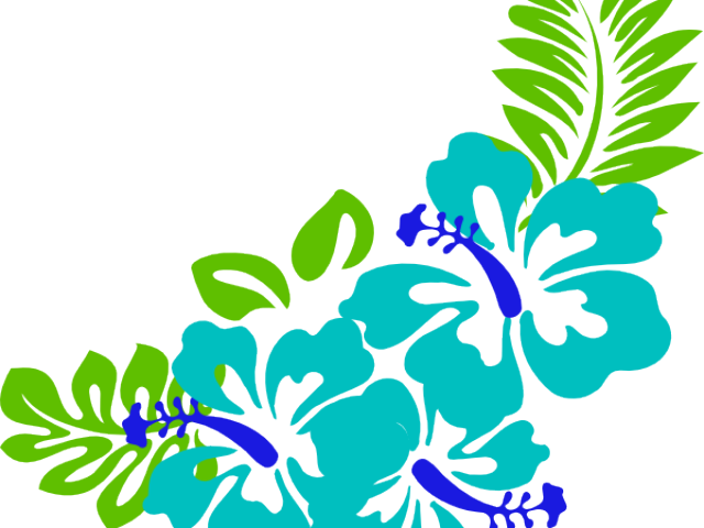 Polynesia Clipart Blue Green - Clip Art Hawaiian Flowers (640x480)