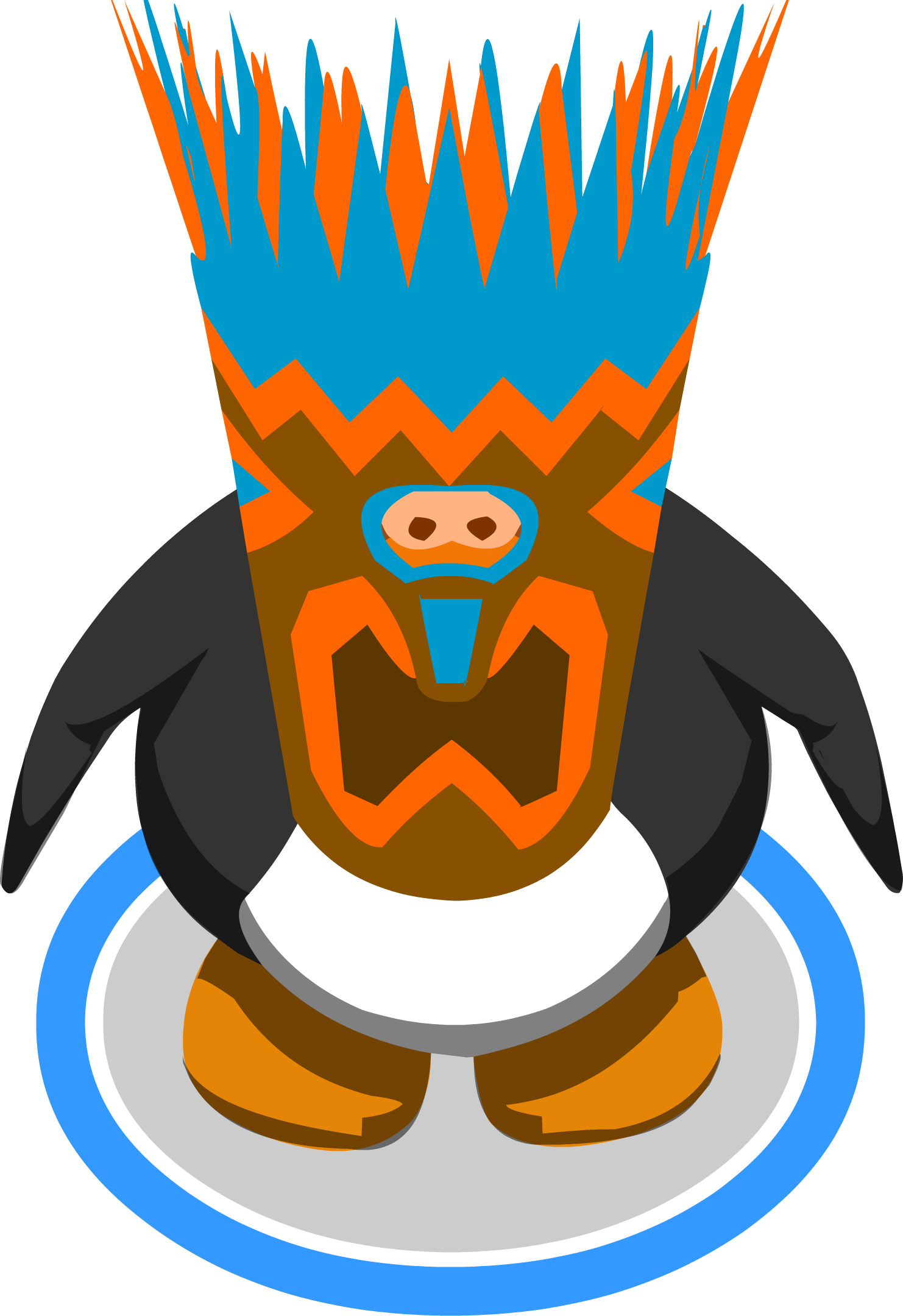 Blue Tiki Mask - Club Penguin 10th Anniversary Hat (1482x2160)