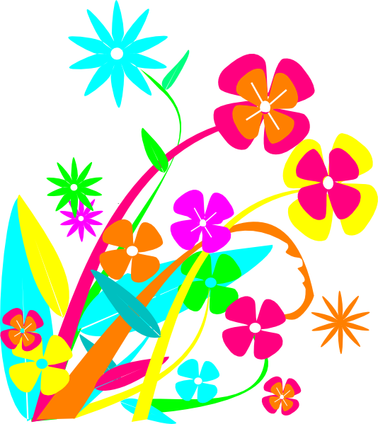 Flowers Clip Art At Clker - Free Flower Vector Png (534x599)