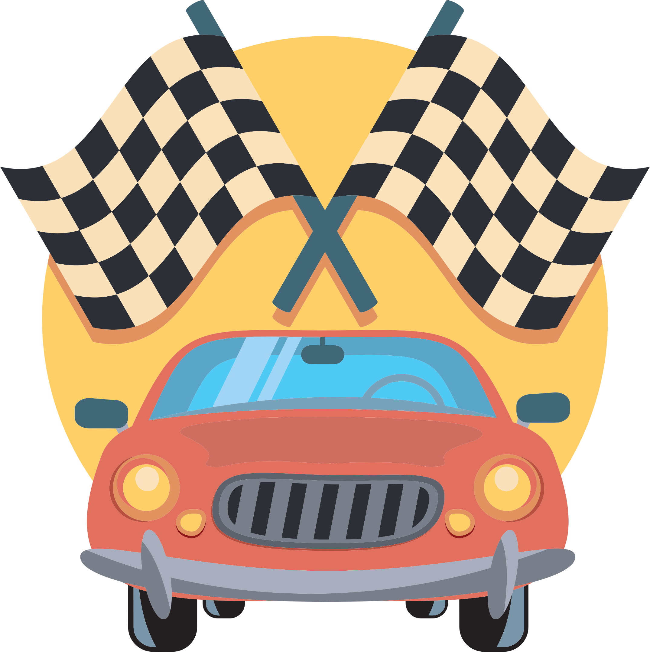 And Racing Flags Icon - Transport: Premium Children's Colouring Books (2150x2156)