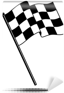 Vector Checkered Flag Waving Above The Pole - Furniture Cove New Molded Wood Pink Finish Toilet Seat (400x400)