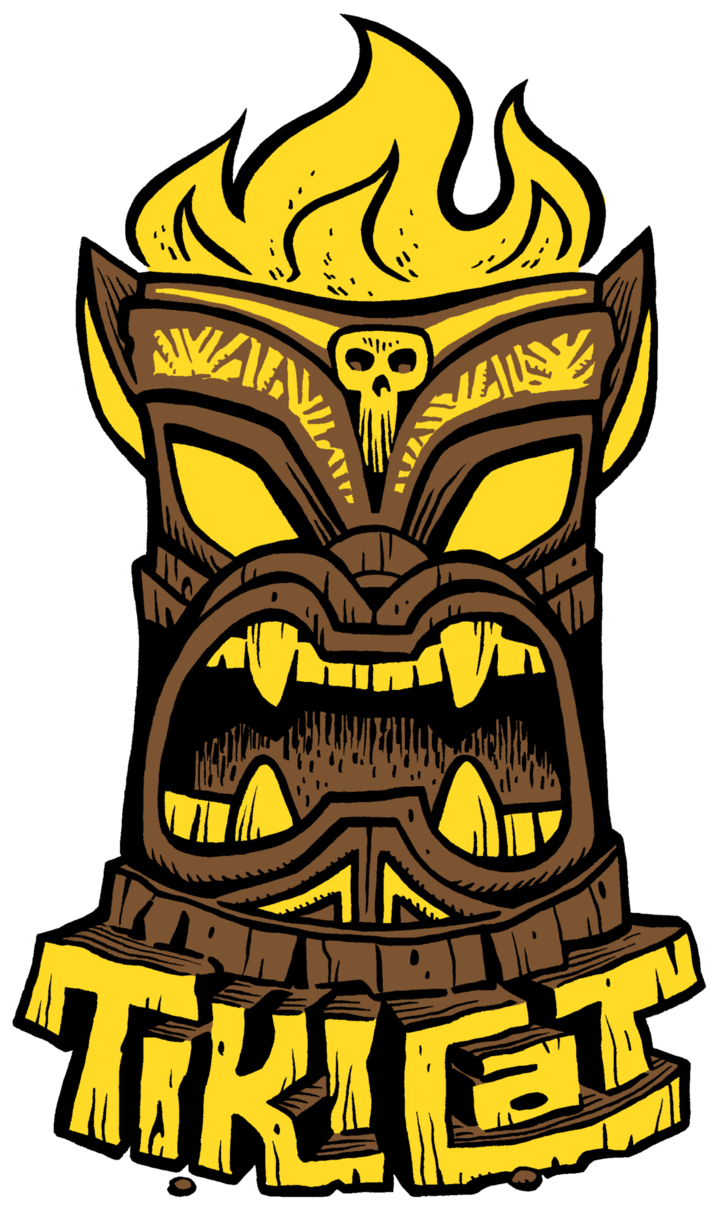 Tikicat Logo Sticker - Tiki Culture (1500x1875)