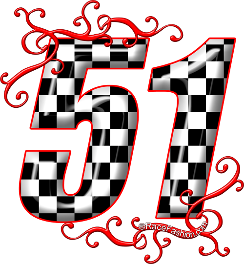 Number 51 Crossing Checkered Flag - 25 Franks Crew Dark Round Ornament (500x541)