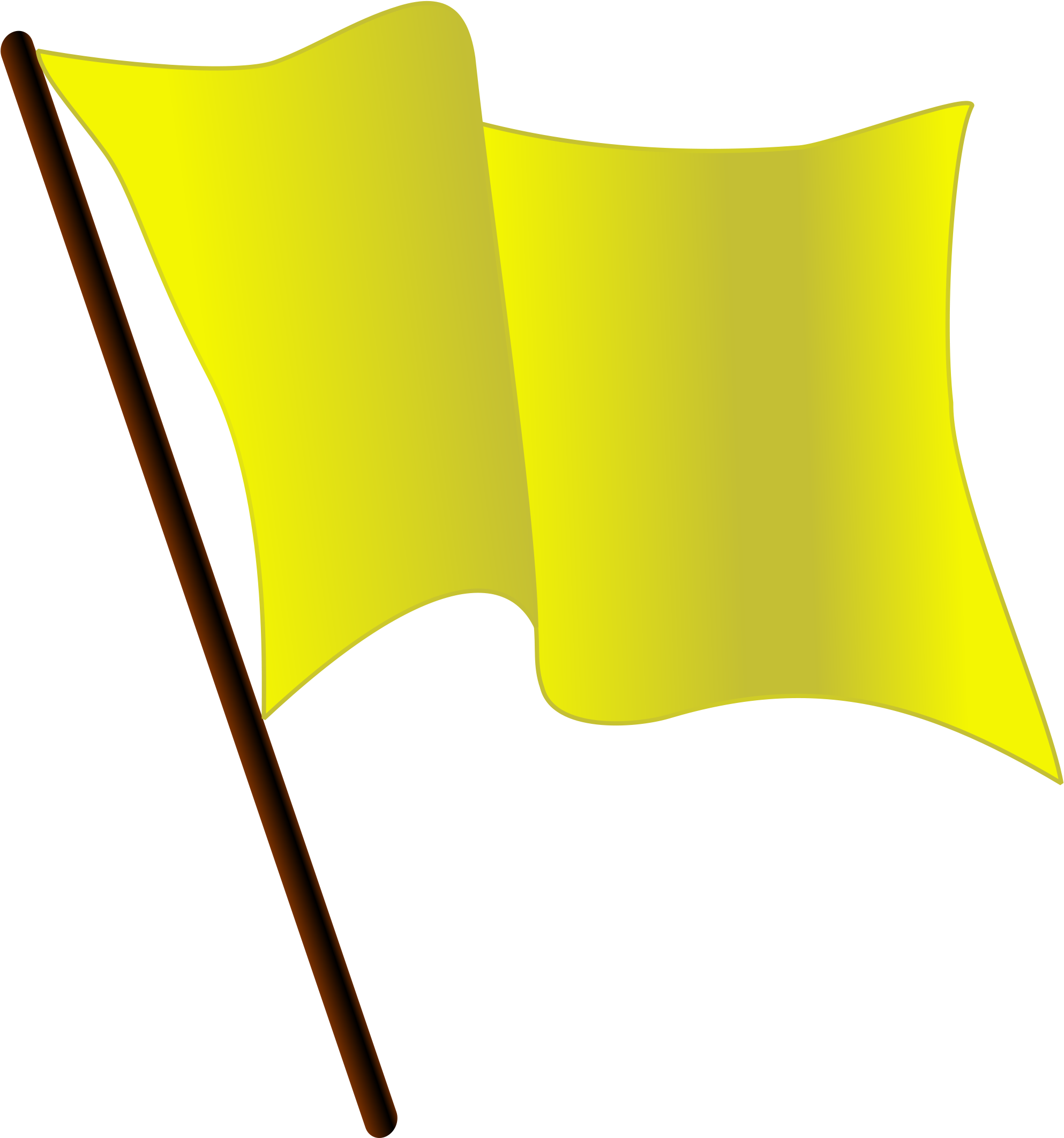 Flag Clipart Yellow - Yellow Flag Waving (2000x2153)