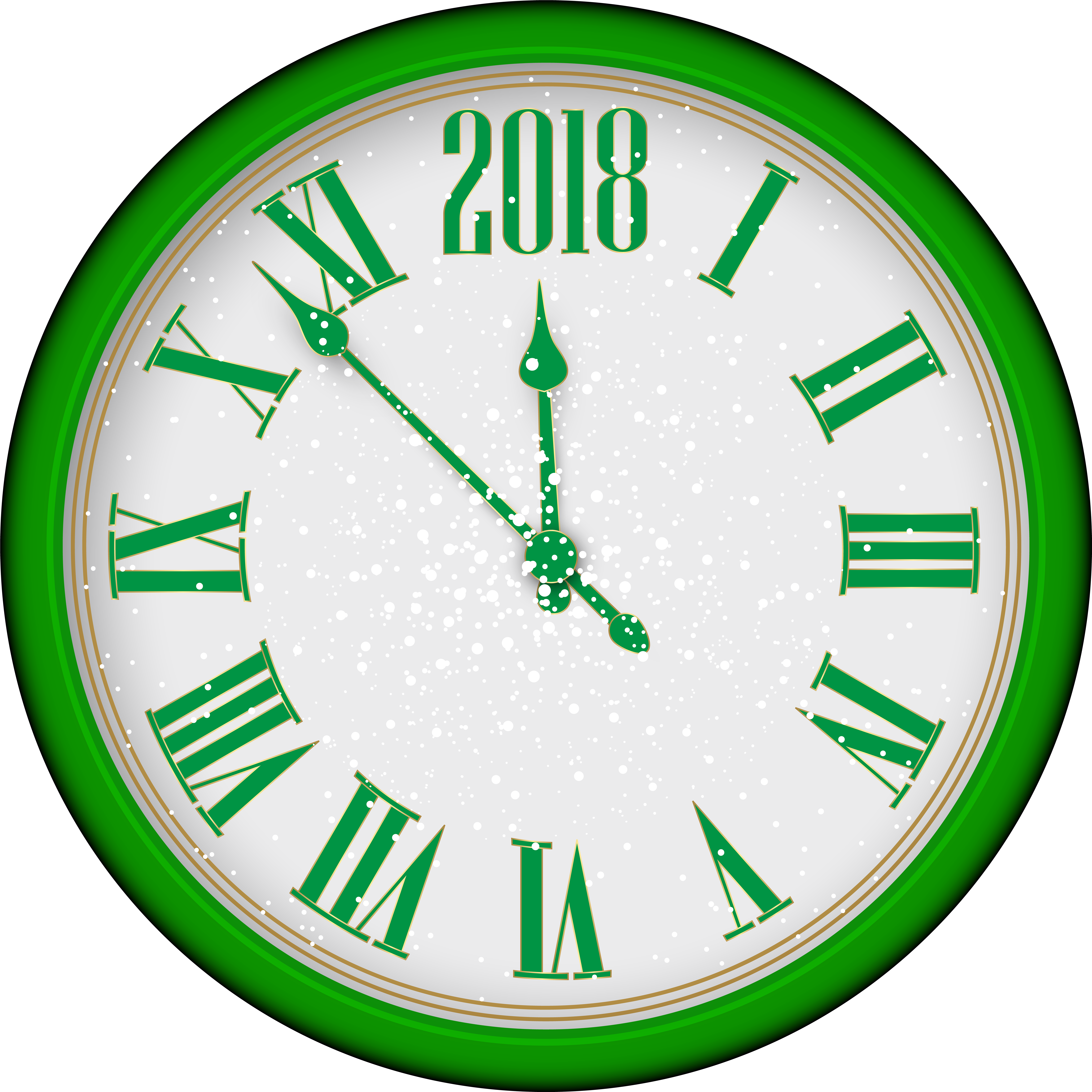 2018 New Year Green Clock Tree Png Clip Art - Marshall Field's (8000x8000)