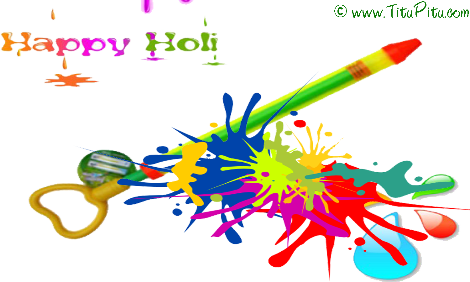 Holi Pichkari Free Download Png - Holi Png (1500x900)