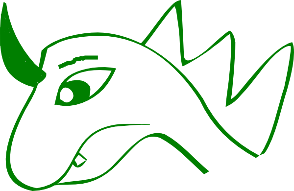 Dragon Outline Clip Art - Dragon Head (600x390)