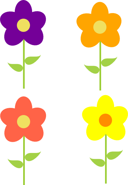 Small Spring Flowers Clip Art - Desenho Flor Amarela Png (414x595)