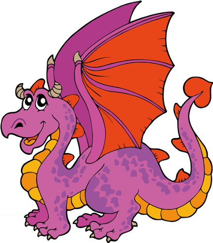 Funny Dragons With Flames Cartoon Clip Art Images - Pink Cartoon Dragons (500x500)