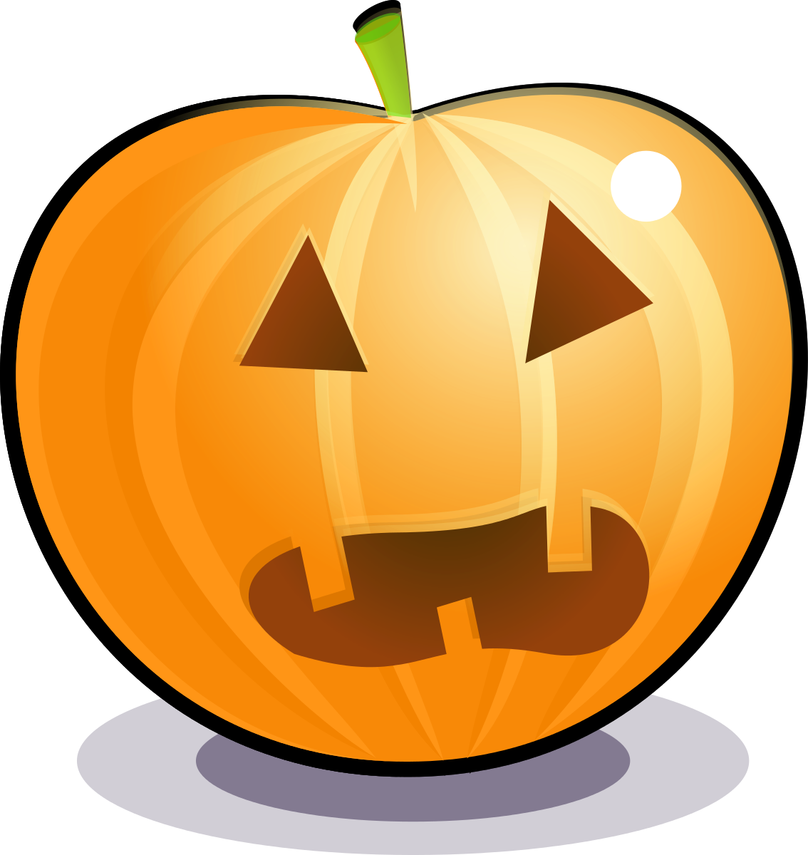 Clipart - Scared Pumpkin - Blue Cartoon Pumpkin (1134x1200)