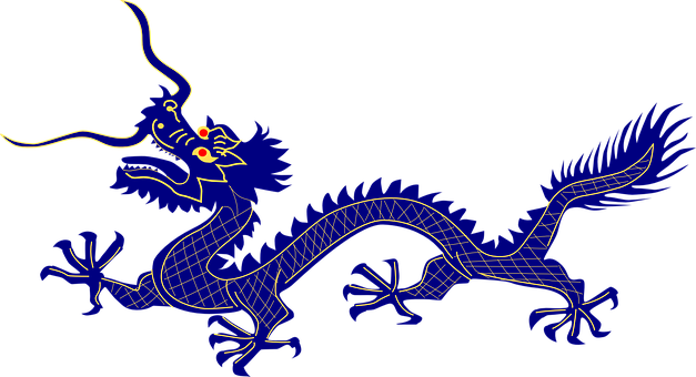 Dragon Purple Chinese Animal Creature Myst - Chinese Dragon Clipart (627x340)