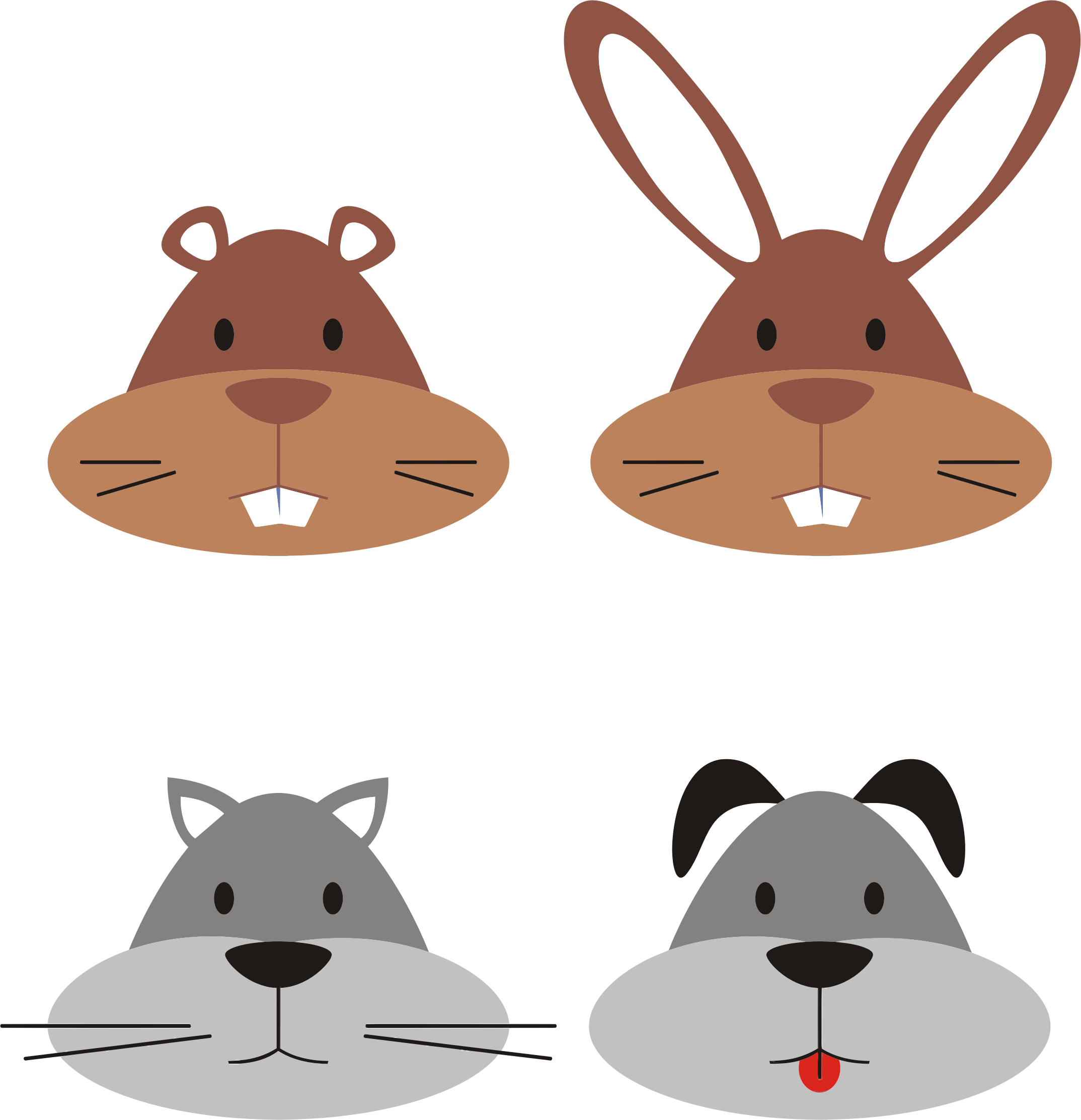 Whiskers Clipart Animal Head - Gopher Head Clip Art (2148x2226)