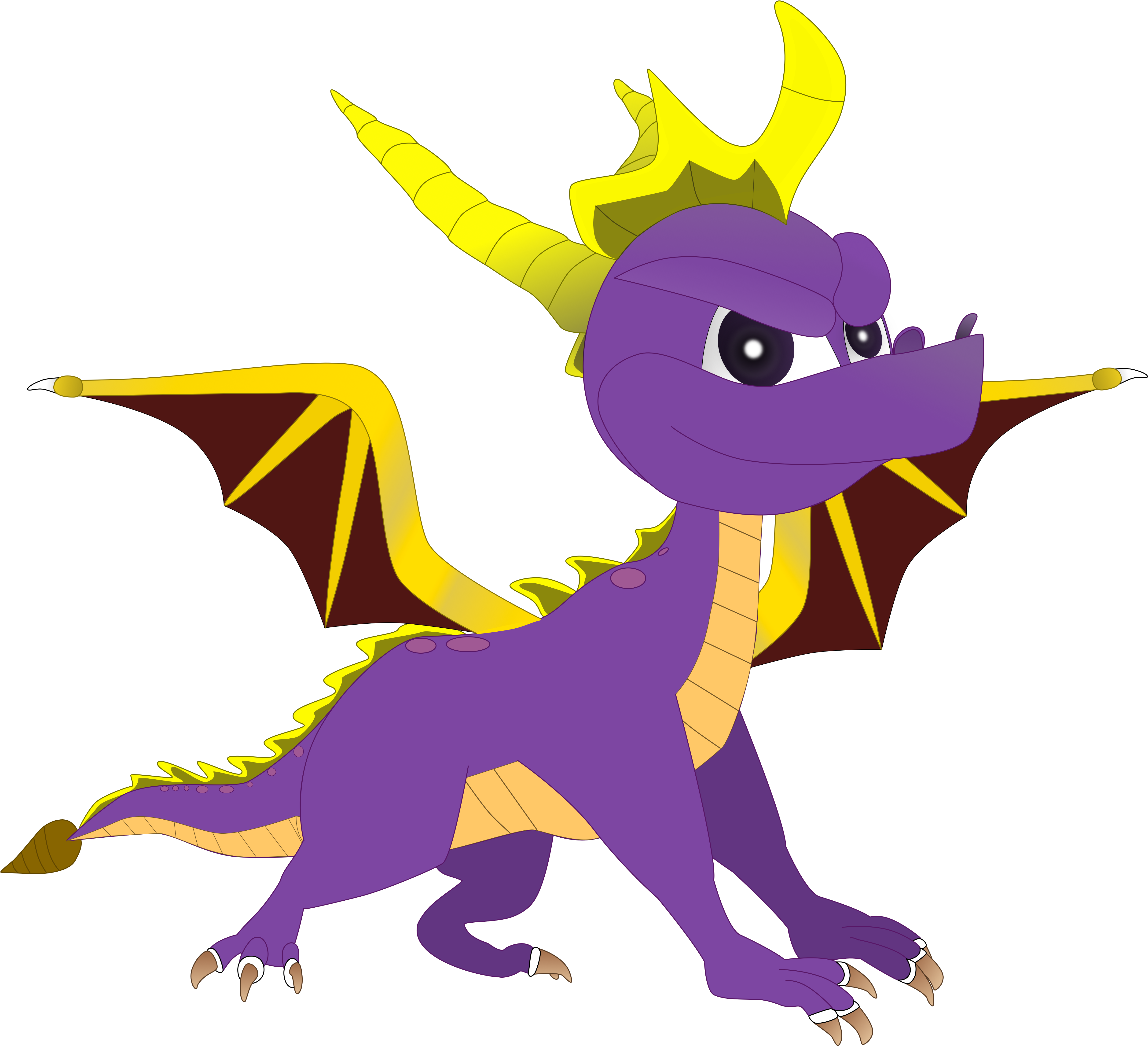 Flutterflyraptor My First Vector Of, Spyro The Dragon - Spyro The Dragon Clipart (4968x4520)