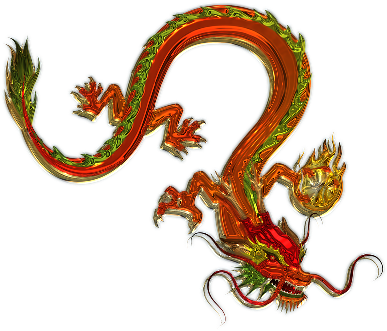 Dragon Art Glass Metallizer China Figure F - Dragon Chino Png (958x720)