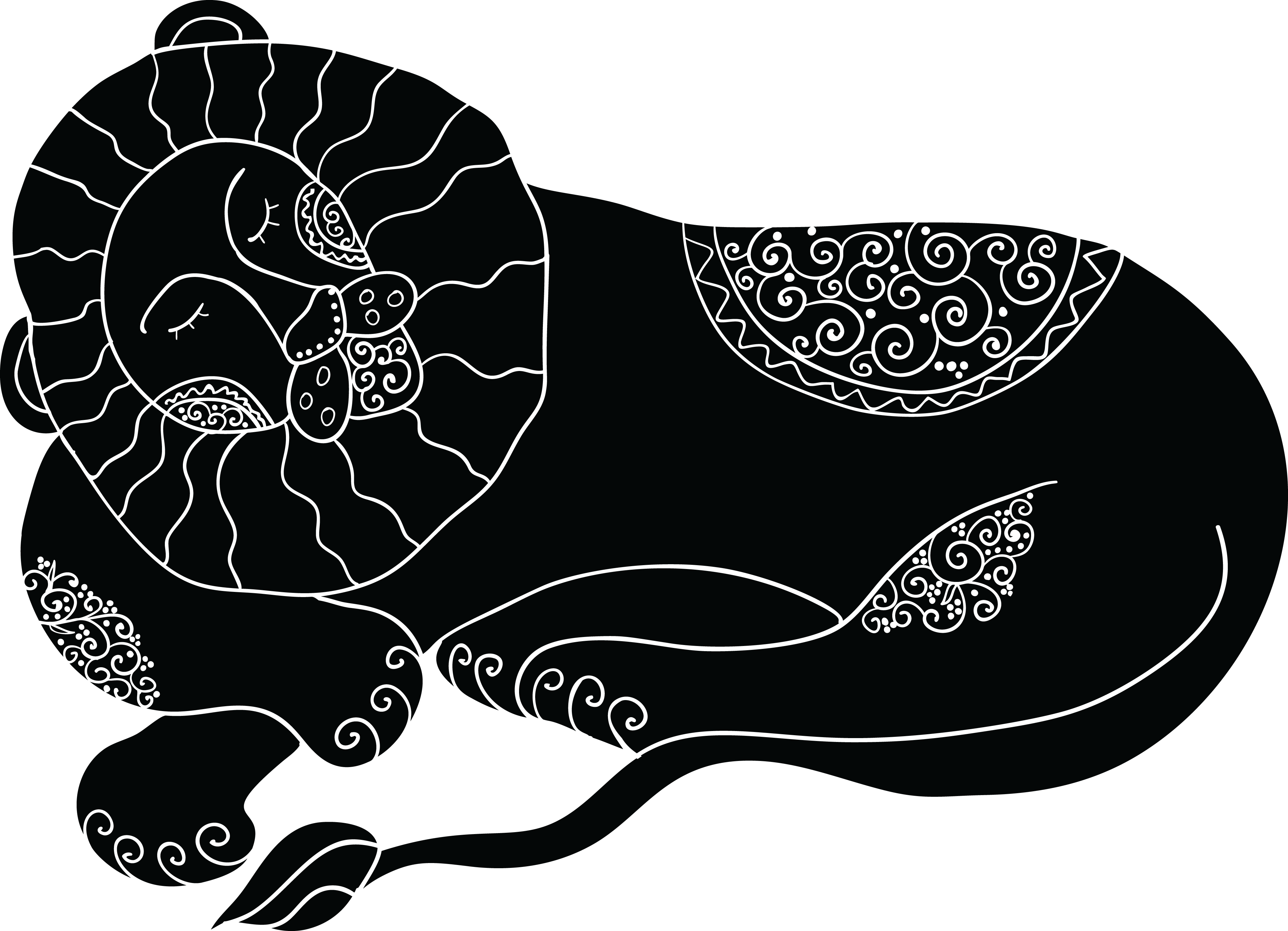 Free Clipart Of A Horoscope Astrology Zodiac Lion Leo - Leo (4000x2891)