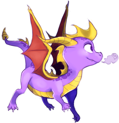 Happy Dragon Mascot - Spyro The Dragon Fan Art (400x411)
