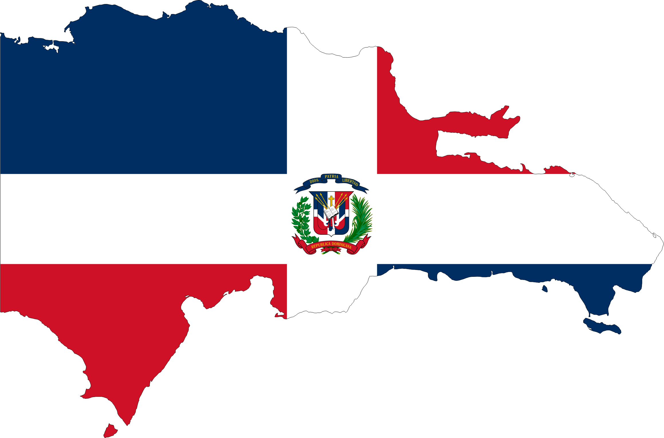 Map Dominican Republic Flag Clipart - Dominican Republic Map Flag (2318x1530)