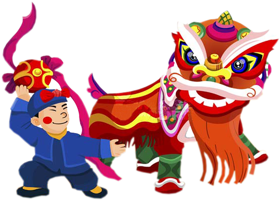 Lion Dance Performance Chinese New Year Traditional - Festivals Cartoon (1202x800)