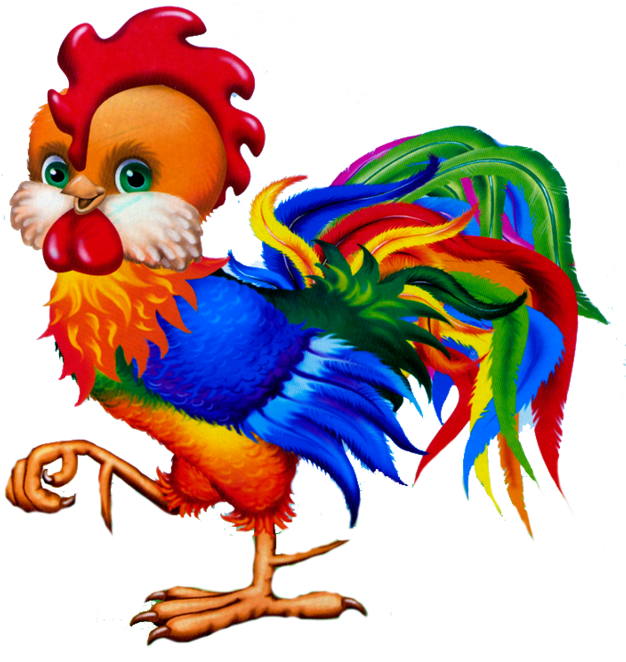 Vector Cheerful Cockerel Веселый Петух - Rooster (700x699)