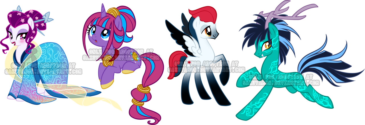 Chinese New Year Adoptable Ponies 1 By Sakuyamon - Mlp Equestria Girls Sakuyamon (1280x440)