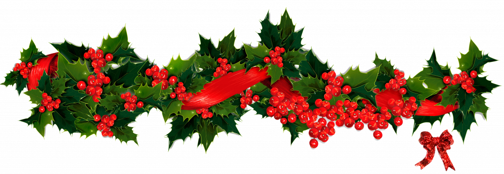 Christmas ~ Phenomenal Christmas Wreath Clip Art Images - Christmas Holly Garland Clip Art (1024x354)