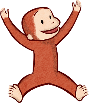 The Gallery For > Classic Curious George Reading - Curious George (363x423)