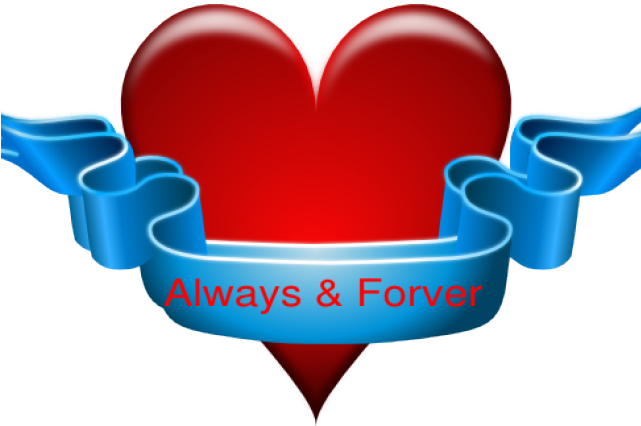 Always Cliparts - Heart With Ribbon (640x480)