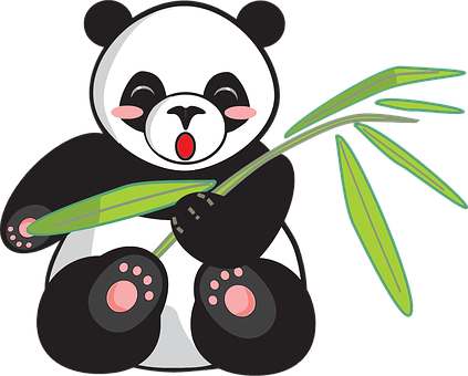 Animal Asian Bamboo Cartoon China Chinese - Cartoon Panda (423x340)