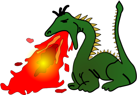 Dragon Green Svg Vector File, Vector Clip Art Svg File - Fire Breathing Dragons Clipart (637x900)