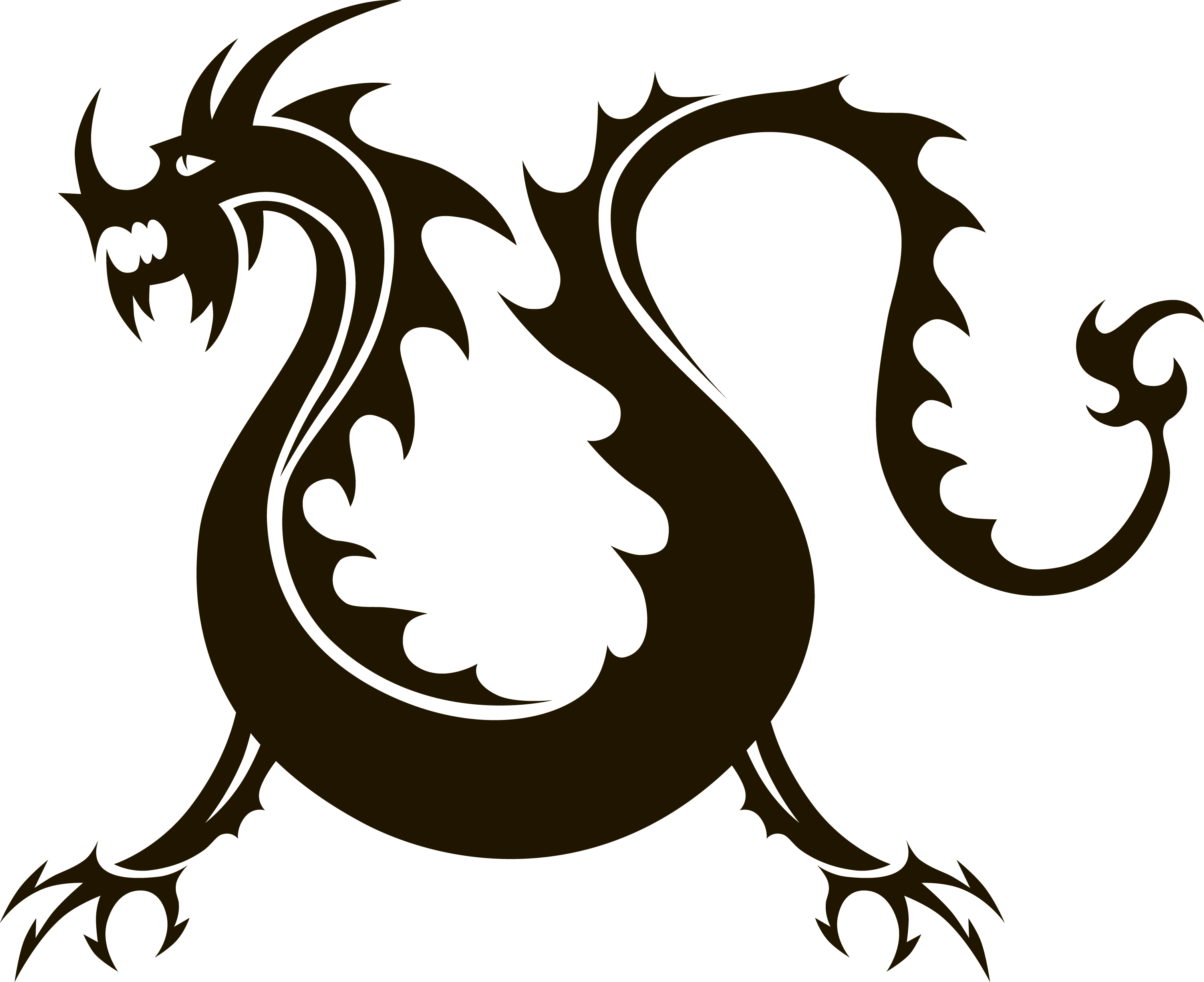 Chinese Dragon Clip Art - Chinese Dragon Silouhete (3014x2458)