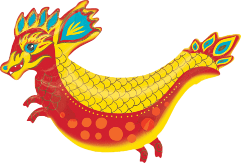 38" Jumbo Fiery Dragon Balloon - Dragon Mylar Balloon (479x324)